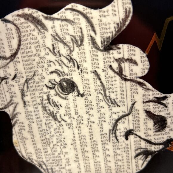 VTG Couroc Monterey California Bull Bear Tray 18 X 12.5” Black Lacquer MCM - Picture 4 of 10